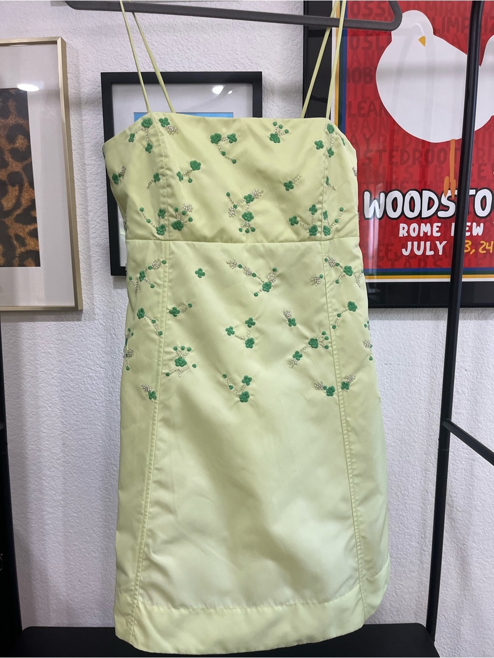 GANNI Beaded Nylon Mini Dress - Picture 2 of 11